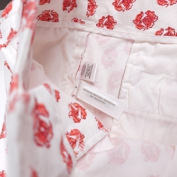 New Loft The Riviera Short White Red Sz 4 Petite - Picture 4 of 15